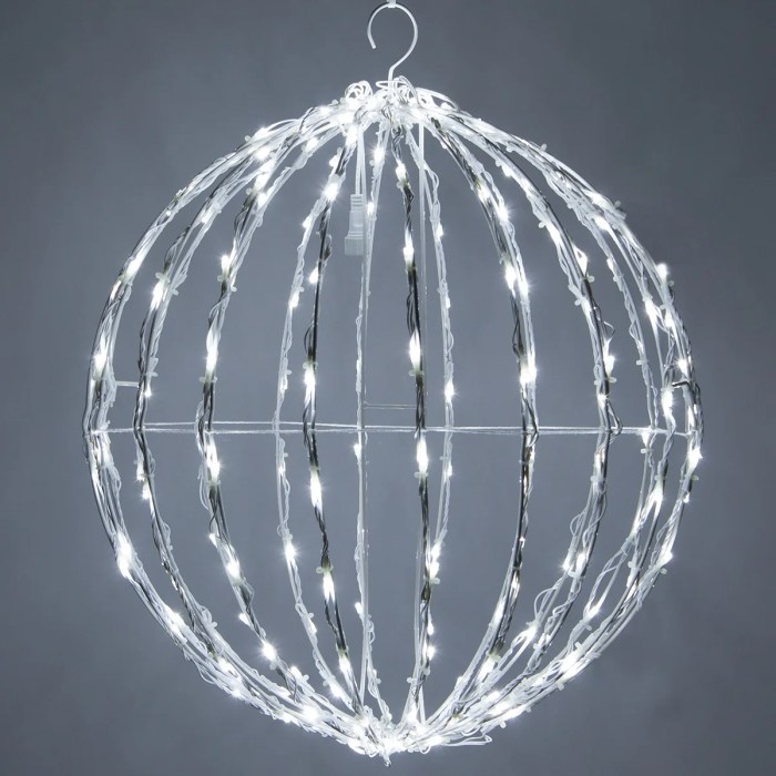 Outdoor lighted christmas ornament balls