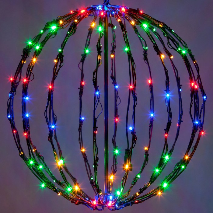 Outdoor lighted christmas ornament balls