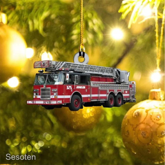 Fire truck christmas ornament